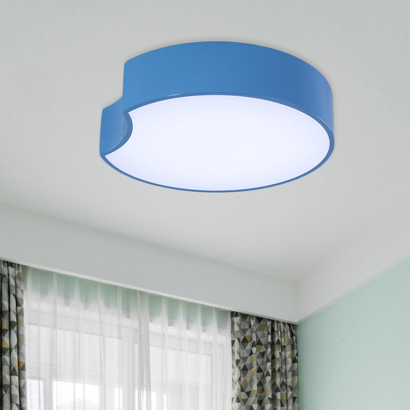 Modern Led Flush Mount Light Fixture with Acrylic Shade Red/Yellow/Blue Round Lighting Fixture Clearhalo 'Ceiling Lights' 'Close To Ceiling Lights' 'Close to ceiling' 'Flush mount' Lighting' 810918