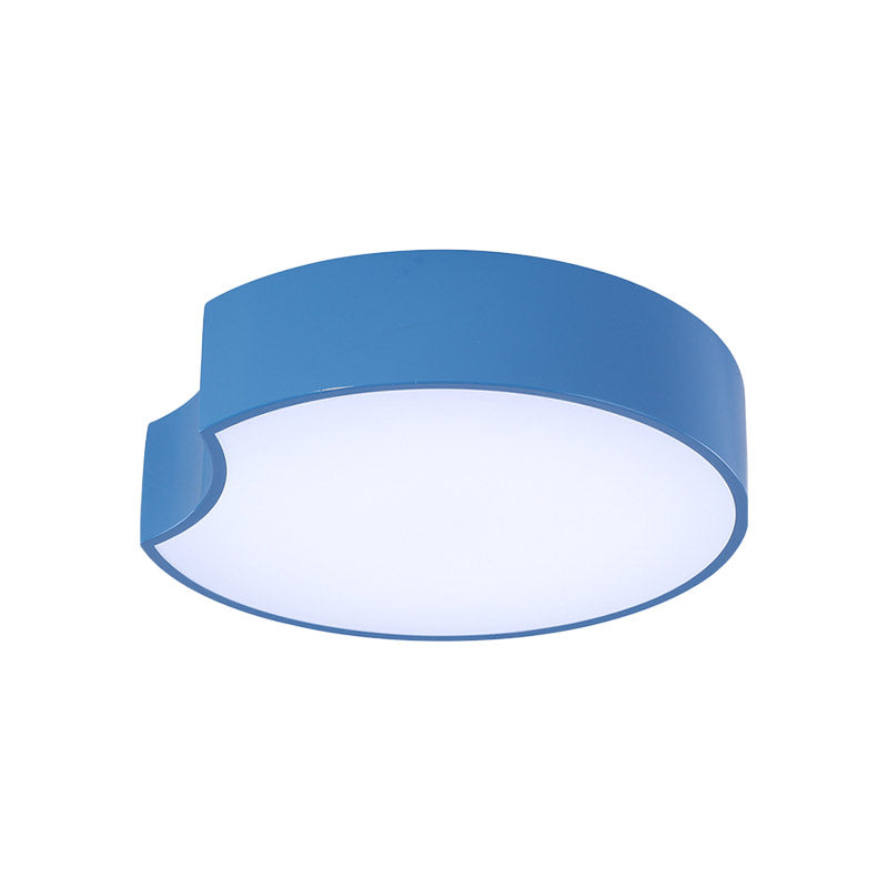 Modern Led Flush Mount Light Fixture with Acrylic Shade Red/Yellow/Blue Round Lighting Fixture Clearhalo 'Ceiling Lights' 'Close To Ceiling Lights' 'Close to ceiling' 'Flush mount' Lighting' 810919