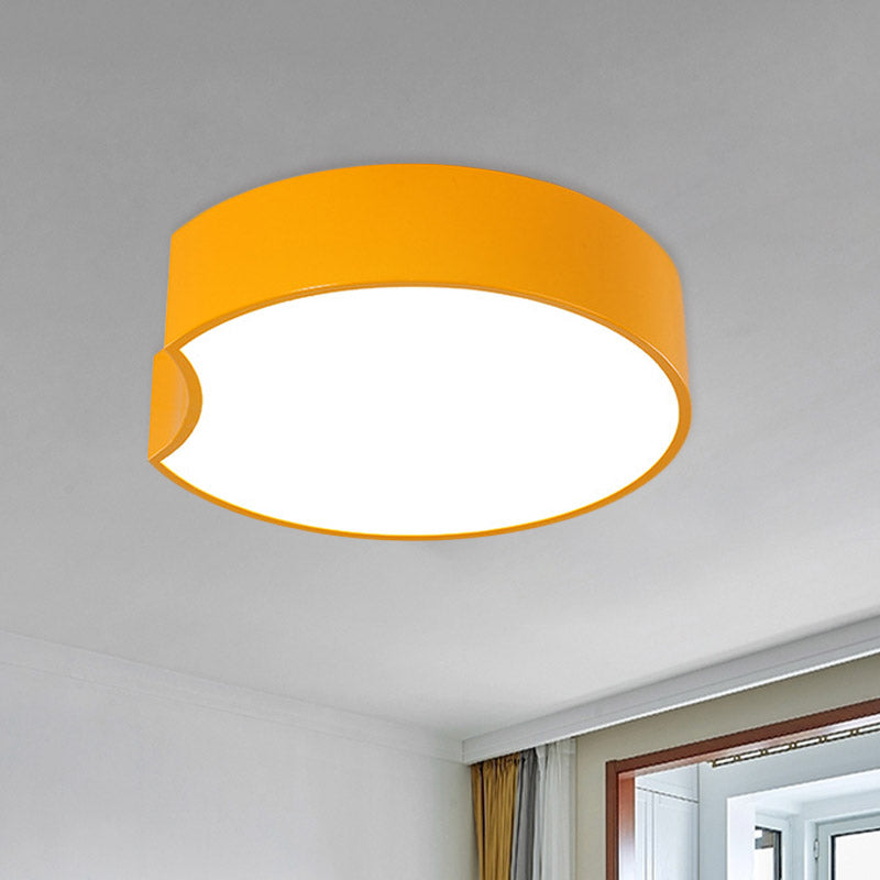 Modern Led Flush Mount Light Fixture with Acrylic Shade Red/Yellow/Blue Round Lighting Fixture Yellow Clearhalo 'Ceiling Lights' 'Close To Ceiling Lights' 'Close to ceiling' 'Flush mount' Lighting' 810920