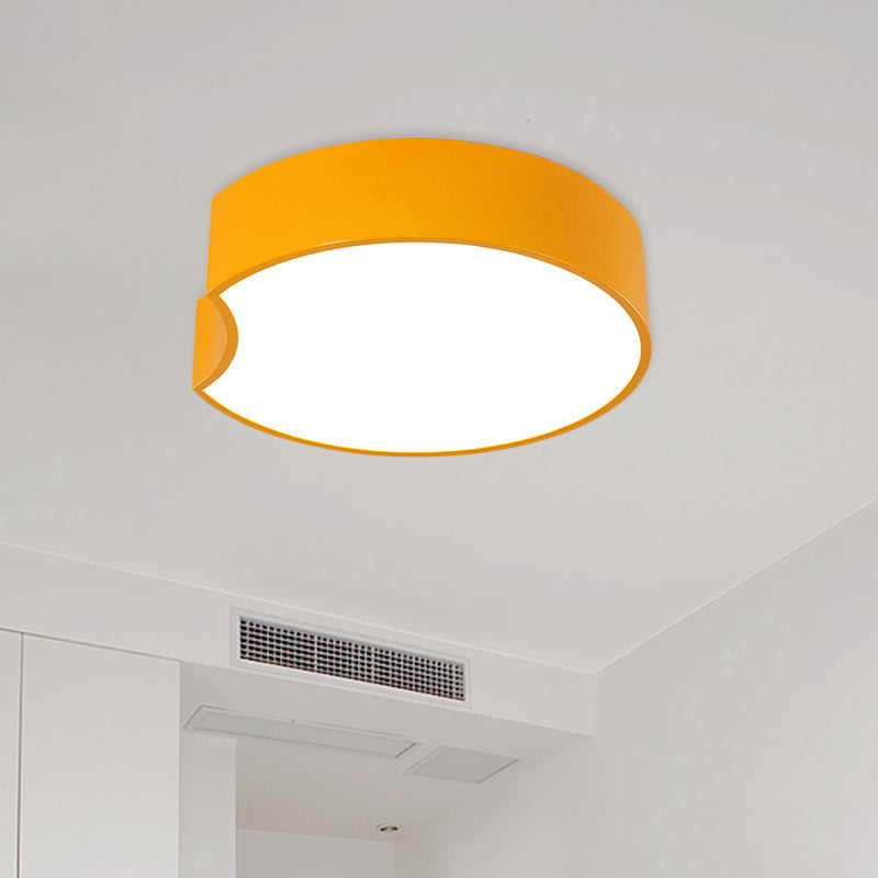 Modern Led Flush Mount Light Fixture with Acrylic Shade Red/Yellow/Blue Round Lighting Fixture Clearhalo 'Ceiling Lights' 'Close To Ceiling Lights' 'Close to ceiling' 'Flush mount' Lighting' 810922