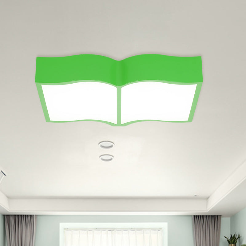 Book Acrylic Close to Ceiling Lamp Cartoon Led Red/Yellow/Blue Flush Mount Lighting for Living Room Clearhalo 'Ceiling Lights' 'Close To Ceiling Lights' 'Close to ceiling' 'Flush mount' Lighting' 810930