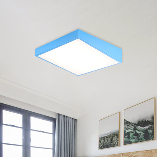 Contemporary Square Acrylic Ceiling Lighting Led Flush Mount in Red/Green/Blue for Kindergarten Clearhalo 'Ceiling Lights' 'Close To Ceiling Lights' 'Close to ceiling' 'Flush mount' Lighting' 810945