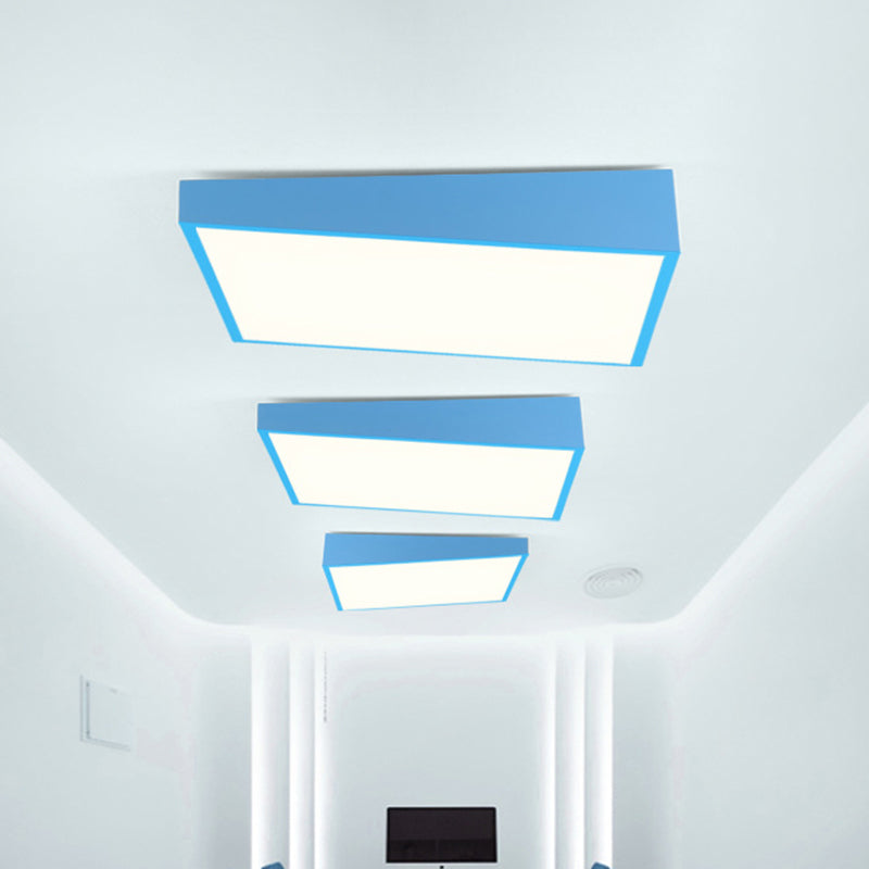 Contemporary Square Acrylic Ceiling Lighting Led Flush Mount in Red/Green/Blue for Kindergarten Clearhalo 'Ceiling Lights' 'Close To Ceiling Lights' 'Close to ceiling' 'Flush mount' Lighting' 810946