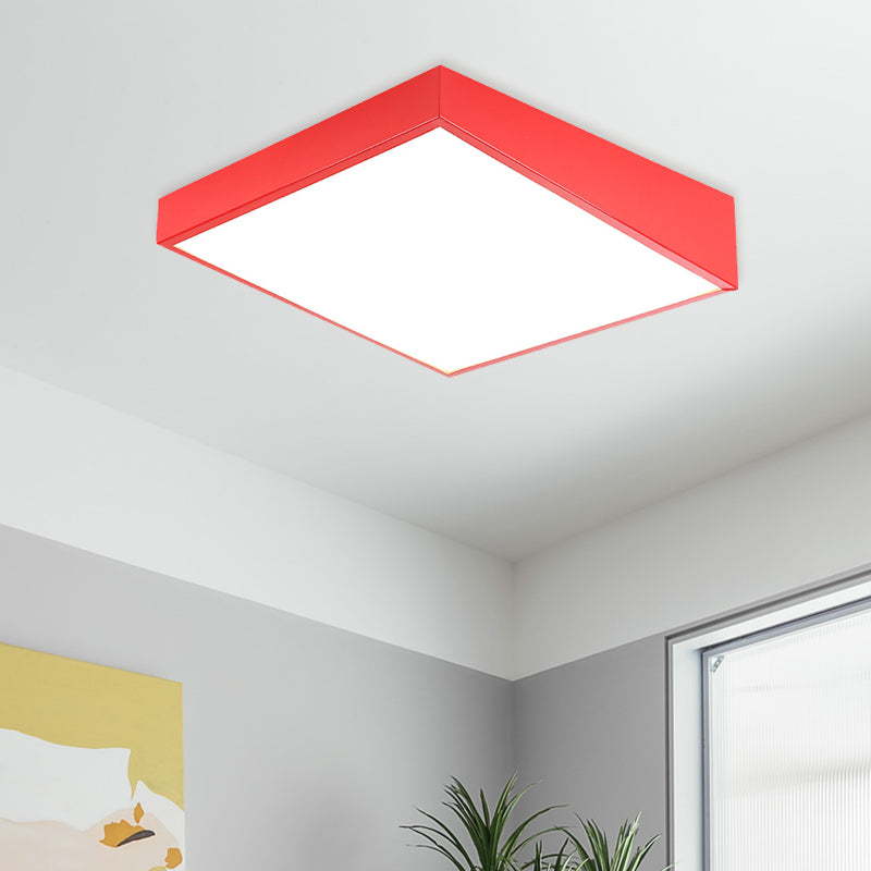 Contemporary Square Acrylic Ceiling Lighting Led Flush Mount in Red/Green/Blue for Kindergarten Clearhalo 'Ceiling Lights' 'Close To Ceiling Lights' 'Close to ceiling' 'Flush mount' Lighting' 810950