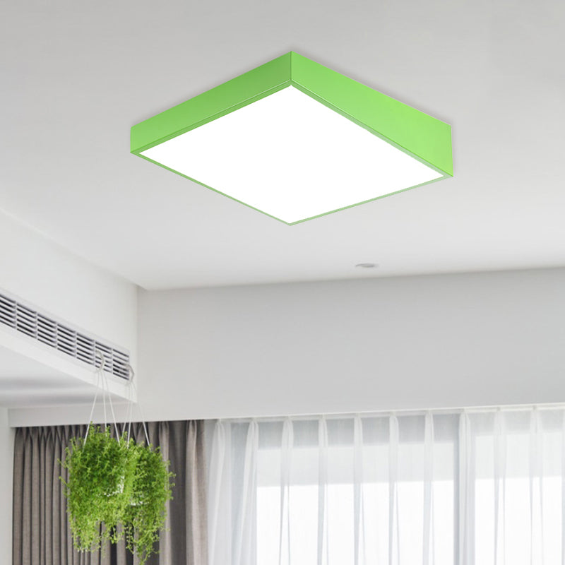 Contemporary Square Acrylic Ceiling Lighting Led Flush Mount in Red/Green/Blue for Kindergarten Clearhalo 'Ceiling Lights' 'Close To Ceiling Lights' 'Close to ceiling' 'Flush mount' Lighting' 810954