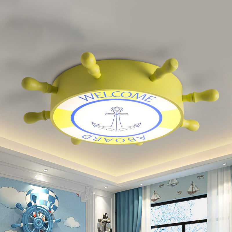 Rudder Bedroom Flush Ceiling Light Acrylic Led Creative Lighting Fixture in Blue/Yellow Clearhalo 'Ceiling Lights' 'Close To Ceiling Lights' 'Close to ceiling' 'Flush mount' Lighting' 810966