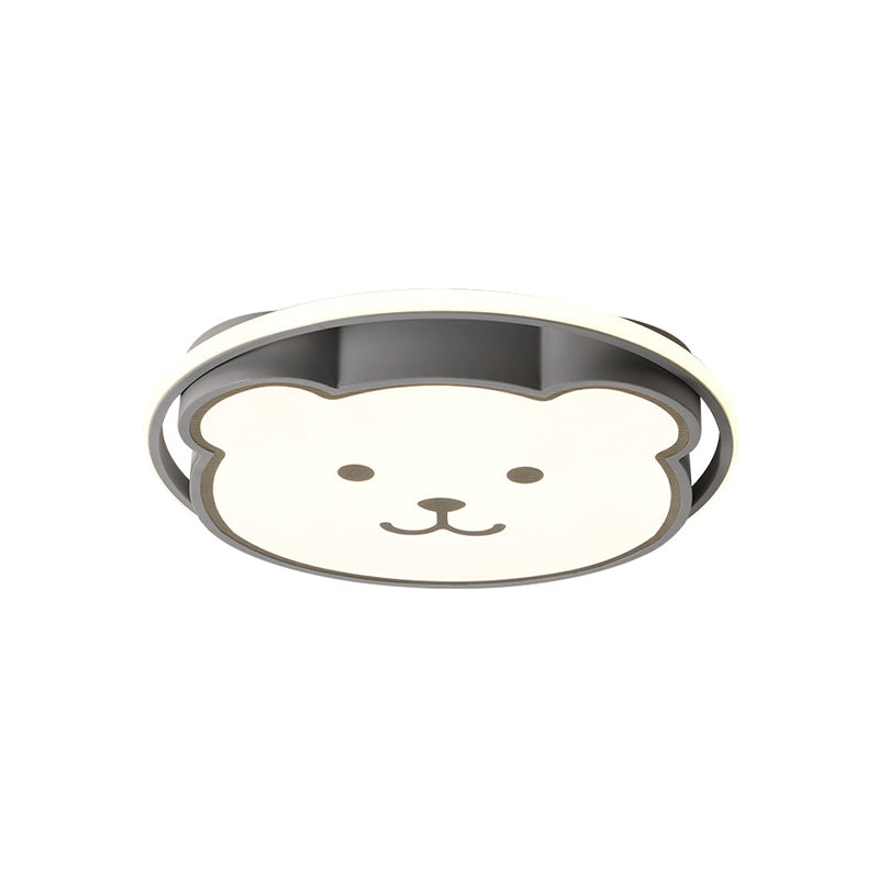 Bear Ceiling Fixture Cartoon Acrylic Led Gray/Black Flush Mount Lighting for Kids Bedroom Clearhalo 'Ceiling Lights' 'Close To Ceiling Lights' 'Close to ceiling' 'Flush mount' Lighting' 811006