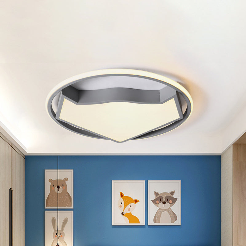 Cartoon Cat Light Fixture Fixture Acrylic Led Kids Bedroom Flush Mounted Lighting in Black/Gray Clearhalo 'Ceiling Lights' 'Close To Ceiling Lights' 'Close to ceiling' 'Flush mount' Lighting' 811013