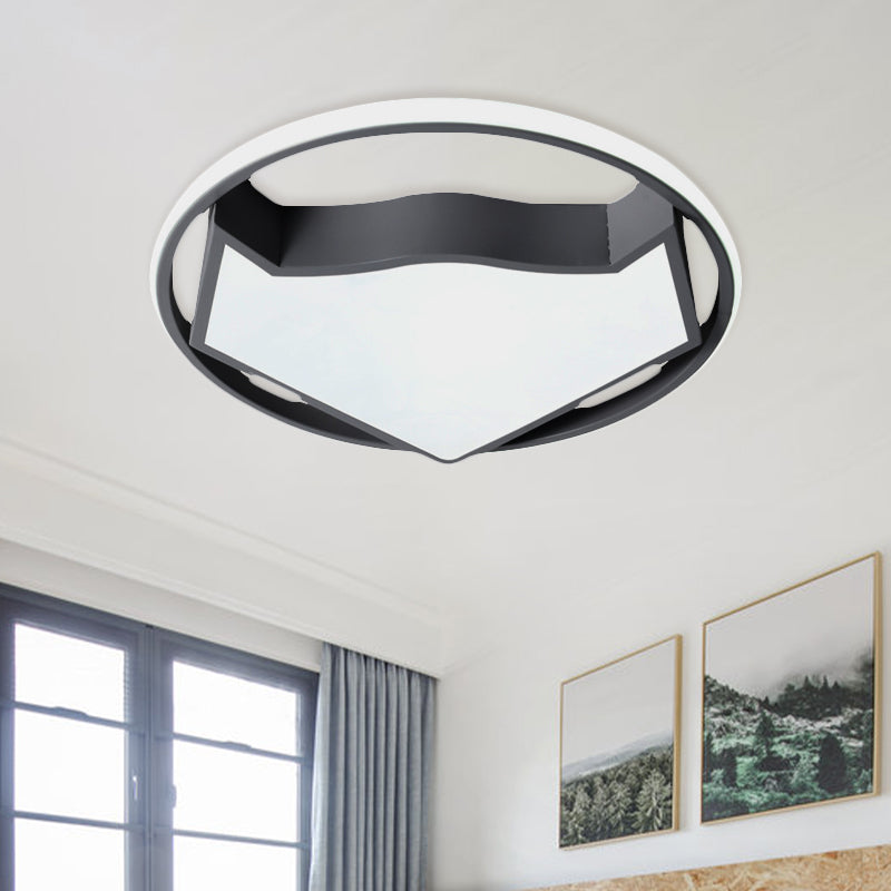 Cartoon Cat Light Fixture Fixture Acrylic Led Kids Bedroom Flush Mounted Lighting in Black/Gray Black Clearhalo 'Ceiling Lights' 'Close To Ceiling Lights' 'Close to ceiling' 'Flush mount' Lighting' 811016