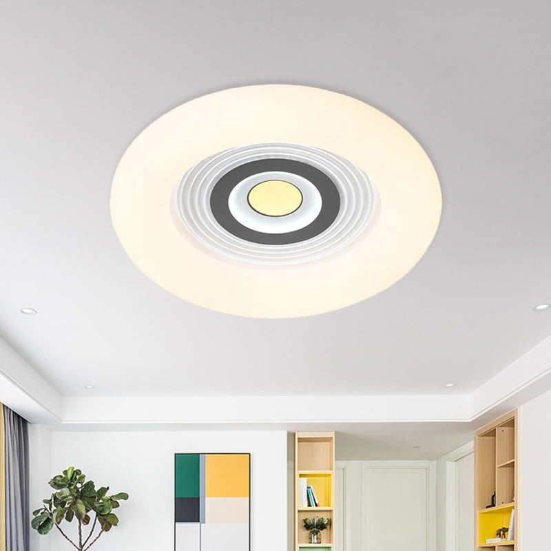 Acrylic Donut Ceiling Light Fixture Contemporary Led Flushmount Lighting in White White A Clearhalo 'Ceiling Lights' 'Close To Ceiling Lights' 'Close to ceiling' 'Flush mount' Lighting' 811020