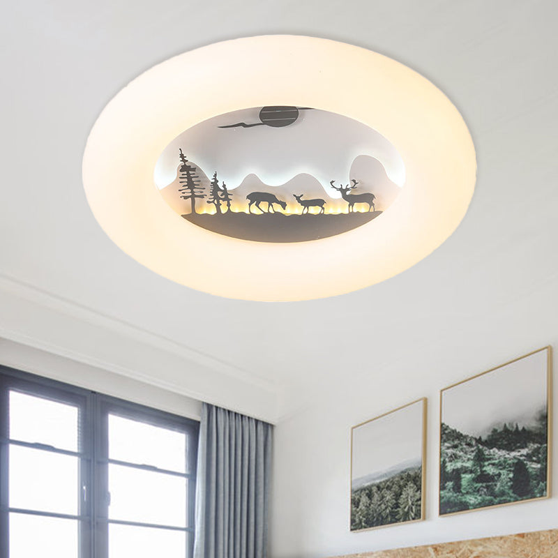 Acrylic Donut Ceiling Light Fixture Contemporary Led Flushmount Lighting in White White B Clearhalo 'Ceiling Lights' 'Close To Ceiling Lights' 'Close to ceiling' 'Flush mount' Lighting' 811024