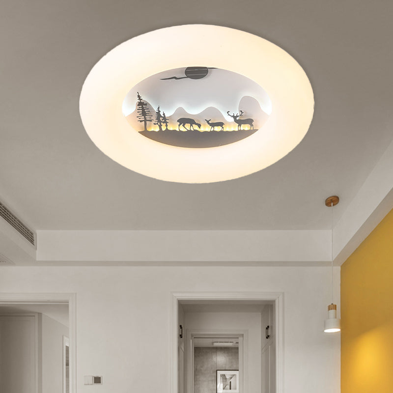 Acrylic Donut Ceiling Light Fixture Contemporary Led Flushmount Lighting in White Clearhalo 'Ceiling Lights' 'Close To Ceiling Lights' 'Close to ceiling' 'Flush mount' Lighting' 811025