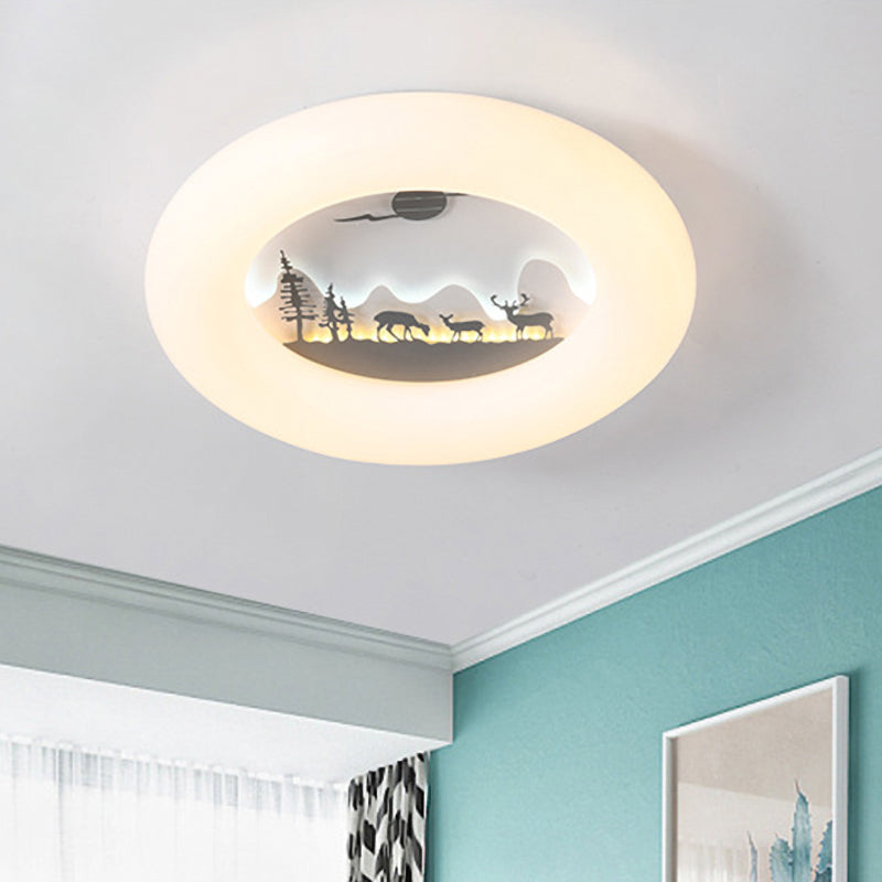 Acrylic Donut Ceiling Light Fixture Contemporary Led Flushmount Lighting in White Clearhalo 'Ceiling Lights' 'Close To Ceiling Lights' 'Close to ceiling' 'Flush mount' Lighting' 811026