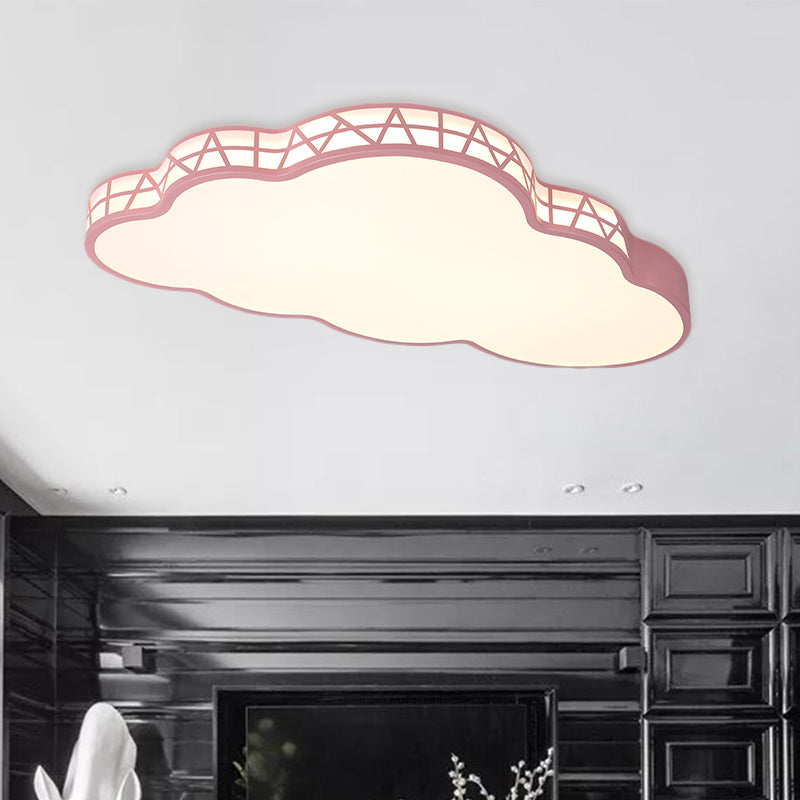 Acrylic Cloud Flush Ceiling Light Creative Led Light Fixture in White/Pink/Blue for Kids Bedroom Pink Clearhalo 'Ceiling Lights' 'Close To Ceiling Lights' 'Close to ceiling' 'Flush mount' Lighting' 811041