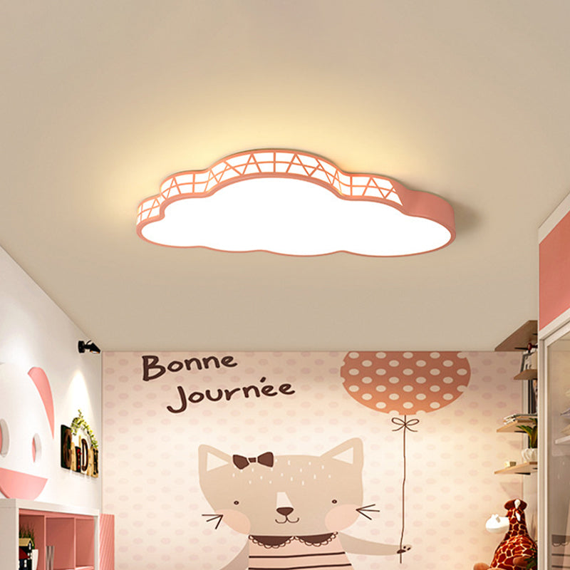 Acrylic Cloud Flush Ceiling Light Creative Led Light Fixture in White/Pink/Blue for Kids Bedroom Clearhalo 'Ceiling Lights' 'Close To Ceiling Lights' 'Close to ceiling' 'Flush mount' Lighting' 811042