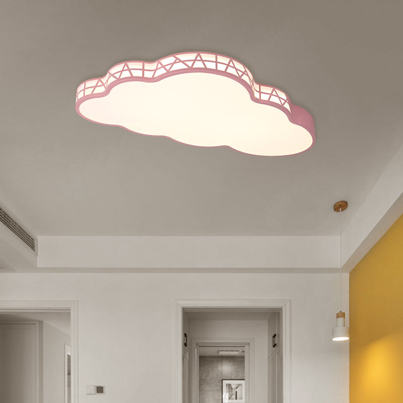 Acrylic Cloud Flush Ceiling Light Creative Led Light Fixture in White/Pink/Blue for Kids Bedroom Clearhalo 'Ceiling Lights' 'Close To Ceiling Lights' 'Close to ceiling' 'Flush mount' Lighting' 811043