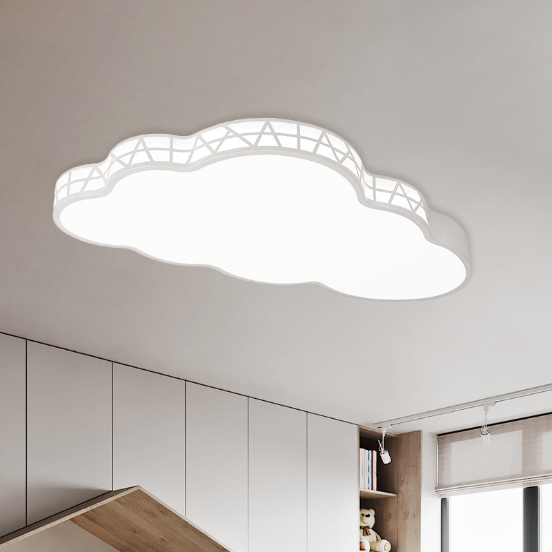 Acrylic Cloud Flush Ceiling Light Creative Led Light Fixture in White/Pink/Blue for Kids Bedroom White Clearhalo 'Ceiling Lights' 'Close To Ceiling Lights' 'Close to ceiling' 'Flush mount' Lighting' 811045