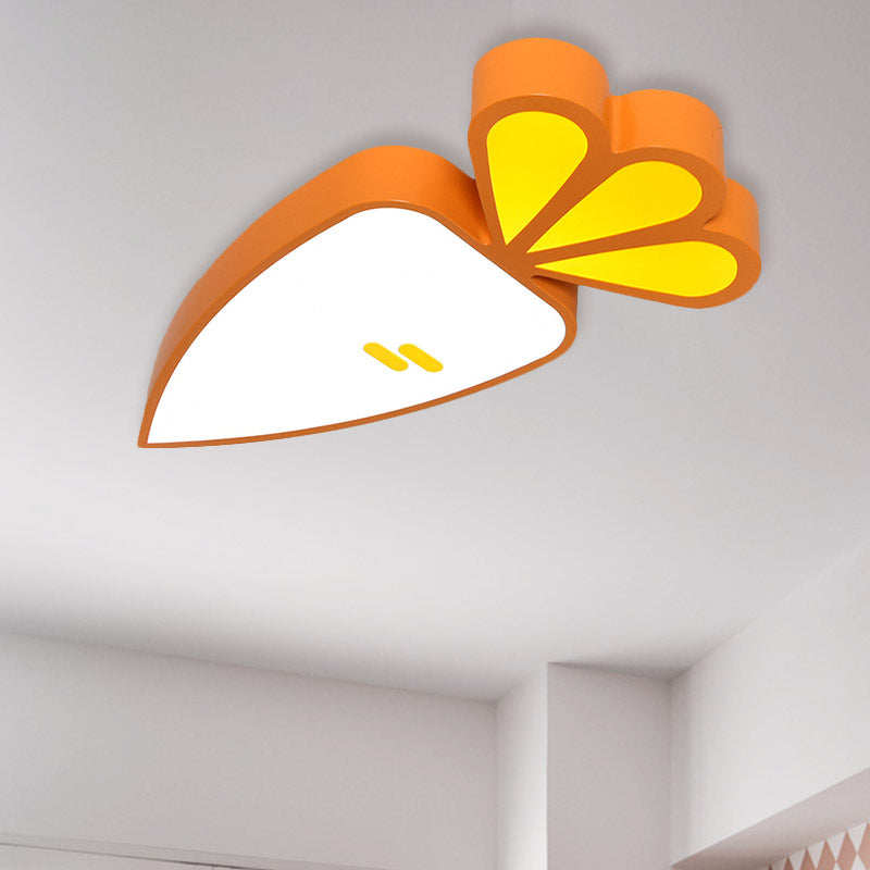 Cartoon Carrot/Pepper/Pumpkin Ceiling Mount Acrylic Led Kids Room Flush Light Fixture in White White B Clearhalo 'Ceiling Lights' 'Close To Ceiling Lights' 'Close to ceiling' 'Flush mount' Lighting' 811416