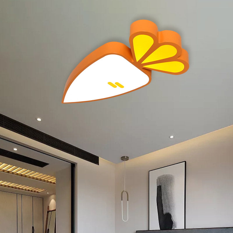 Cartoon Carrot/Pepper/Pumpkin Ceiling Mount Acrylic Led Kids Room Flush Light Fixture in White Clearhalo 'Ceiling Lights' 'Close To Ceiling Lights' 'Close to ceiling' 'Flush mount' Lighting' 811417