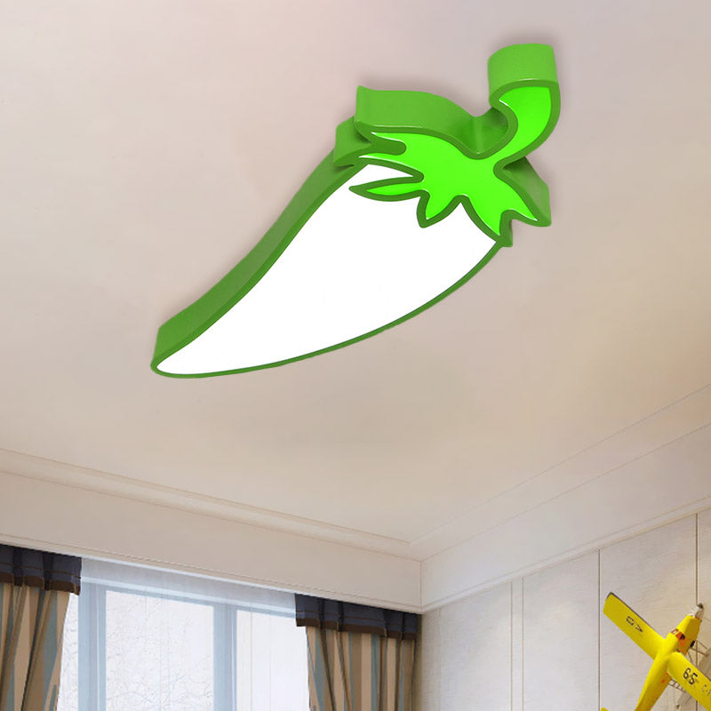 Cartoon Carrot/Pepper/Pumpkin Ceiling Mount Acrylic Led Kids Room Flush Light Fixture in White White C Clearhalo 'Ceiling Lights' 'Close To Ceiling Lights' 'Close to ceiling' 'Flush mount' Lighting' 811421