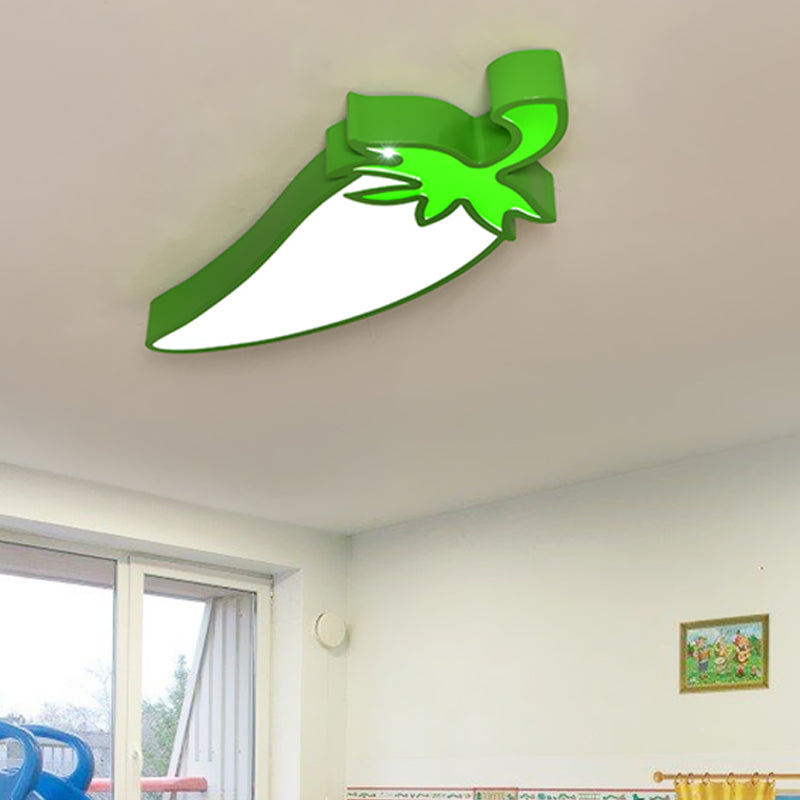 Cartoon Carrot/Pepper/Pumpkin Ceiling Mount Acrylic Led Kids Room Flush Light Fixture in White Clearhalo 'Ceiling Lights' 'Close To Ceiling Lights' 'Close to ceiling' 'Flush mount' Lighting' 811422