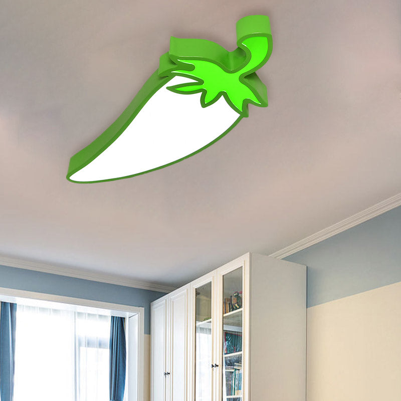 Cartoon Carrot/Pepper/Pumpkin Ceiling Mount Acrylic Led Kids Room Flush Light Fixture in White Clearhalo 'Ceiling Lights' 'Close To Ceiling Lights' 'Close to ceiling' 'Flush mount' Lighting' 811423