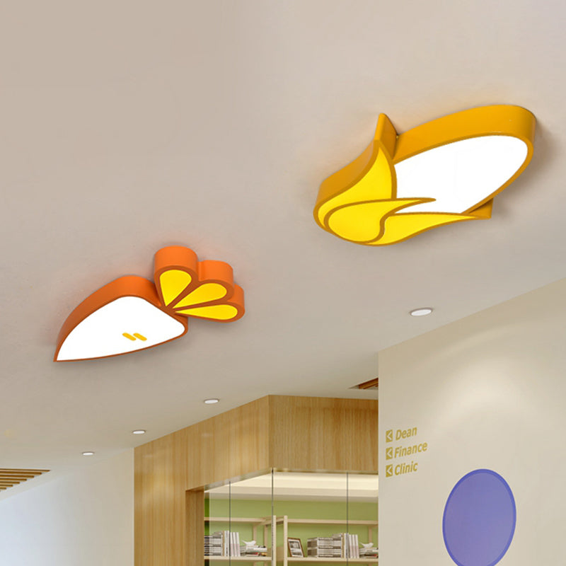 Cartoon Carrot/Pepper/Pumpkin Ceiling Mount Acrylic Led Kids Room Flush Light Fixture in White Clearhalo 'Ceiling Lights' 'Close To Ceiling Lights' 'Close to ceiling' 'Flush mount' Lighting' 811432