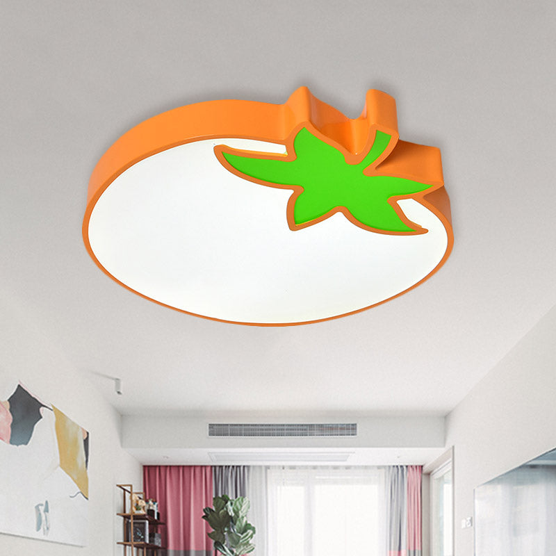 Cartoon Carrot/Pepper/Pumpkin Ceiling Mount Acrylic Led Kids Room Flush Light Fixture in White White H Clearhalo 'Ceiling Lights' 'Close To Ceiling Lights' 'Close to ceiling' 'Flush mount' Lighting' 811436