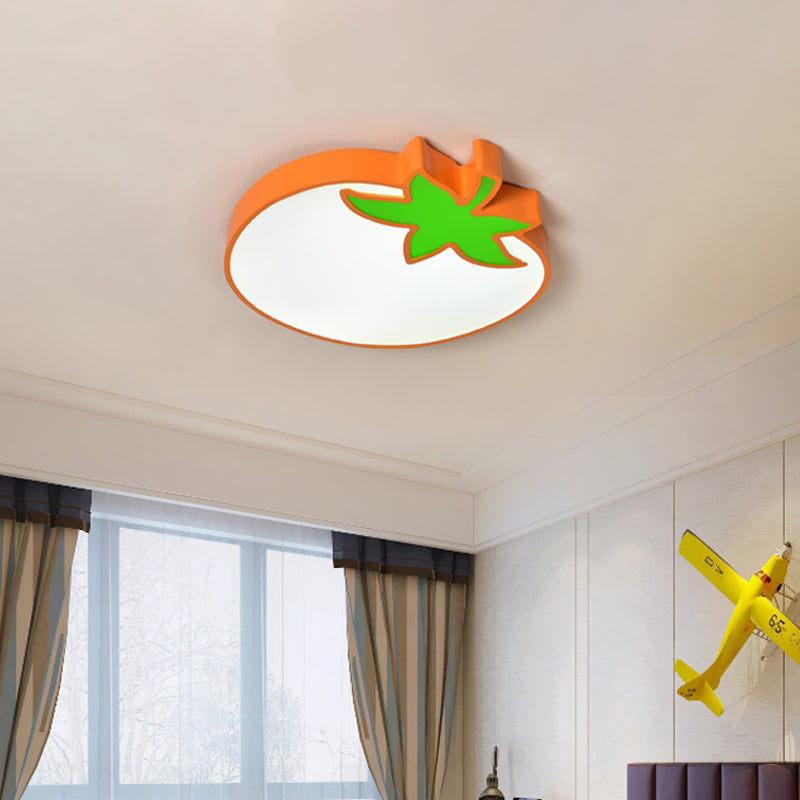 Cartoon Carrot/Pepper/Pumpkin Ceiling Mount Acrylic Led Kids Room Flush Light Fixture in White Clearhalo 'Ceiling Lights' 'Close To Ceiling Lights' 'Close to ceiling' 'Flush mount' Lighting' 811437