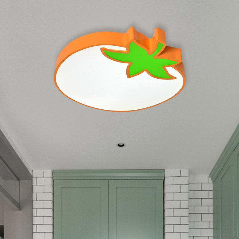 Cartoon Carrot/Pepper/Pumpkin Ceiling Mount Acrylic Led Kids Room Flush Light Fixture in White Clearhalo 'Ceiling Lights' 'Close To Ceiling Lights' 'Close to ceiling' 'Flush mount' Lighting' 811438