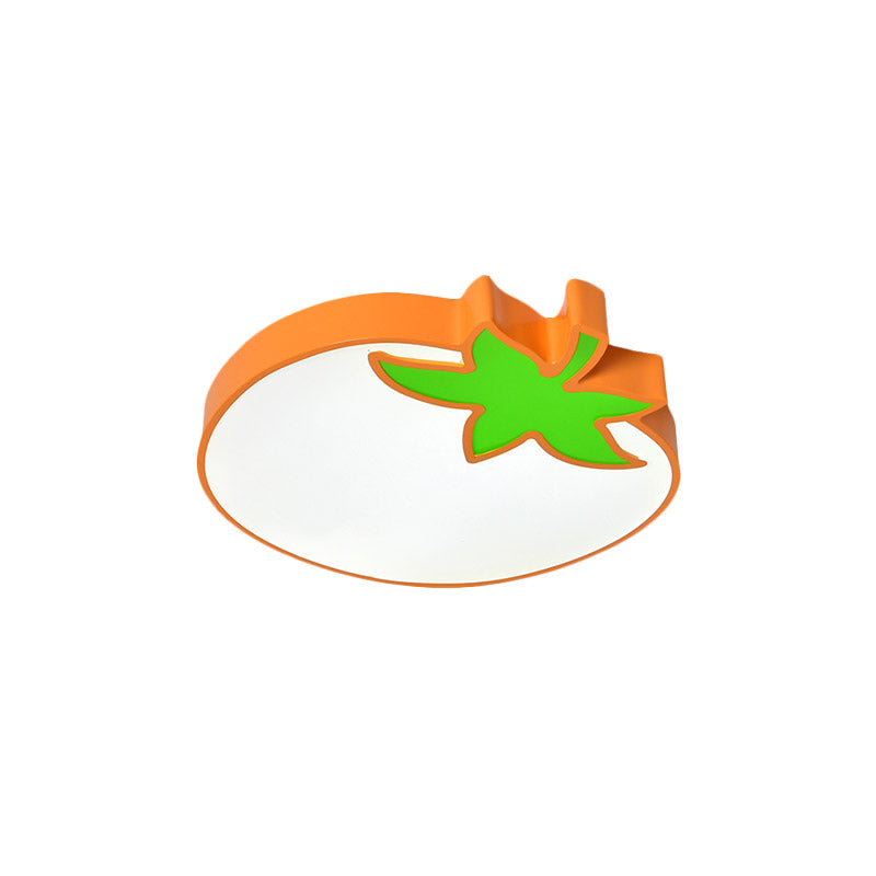 Cartoon Carrot/Pepper/Pumpkin Ceiling Mount Acrylic Led Kids Room Flush Light Fixture in White Clearhalo 'Ceiling Lights' 'Close To Ceiling Lights' 'Close to ceiling' 'Flush mount' Lighting' 811439