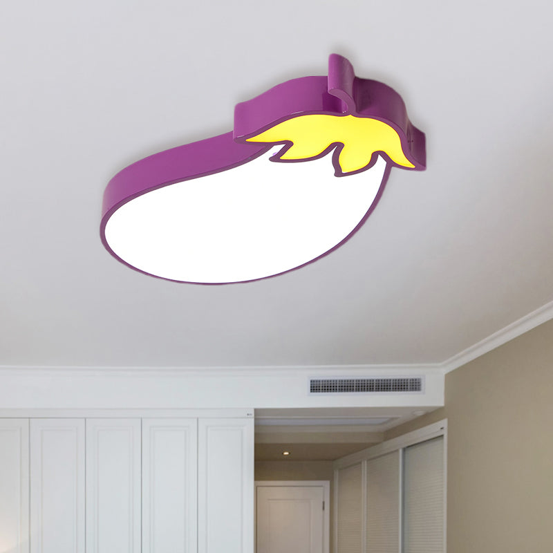 Cartoon Carrot/Pepper/Pumpkin Ceiling Mount Acrylic Led Kids Room Flush Light Fixture in White White A Clearhalo 'Ceiling Lights' 'Close To Ceiling Lights' 'Close to ceiling' 'Flush mount' Lighting' 811441