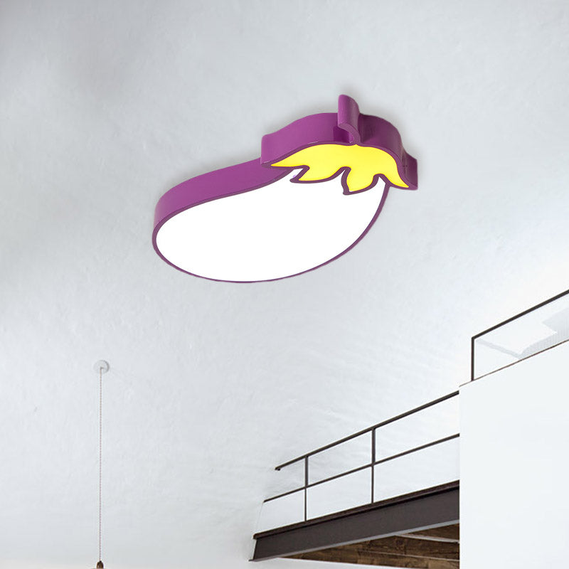 Cartoon Carrot/Pepper/Pumpkin Ceiling Mount Acrylic Led Kids Room Flush Light Fixture in White Clearhalo 'Ceiling Lights' 'Close To Ceiling Lights' 'Close to ceiling' 'Flush mount' Lighting' 811442