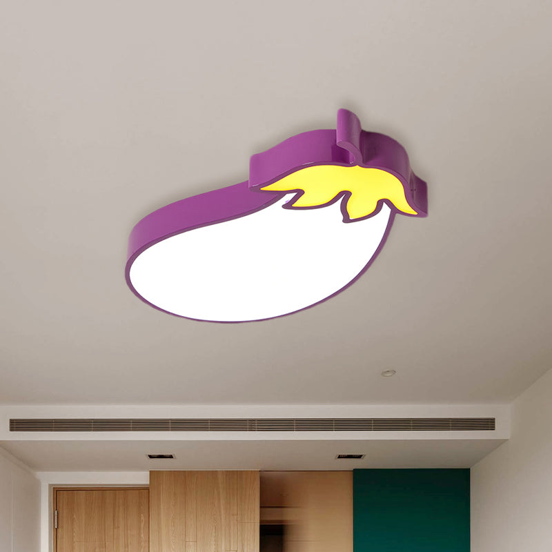 Cartoon Carrot/Pepper/Pumpkin Ceiling Mount Acrylic Led Kids Room Flush Light Fixture in White Clearhalo 'Ceiling Lights' 'Close To Ceiling Lights' 'Close to ceiling' 'Flush mount' Lighting' 811443