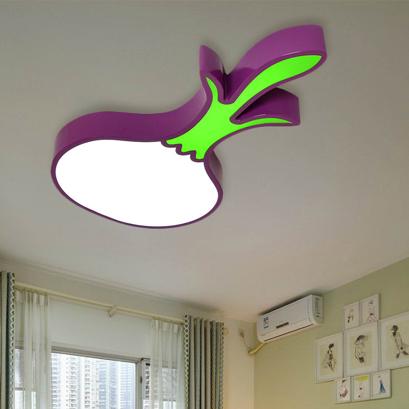 Cartoon Carrot/Pepper/Pumpkin Ceiling Mount Acrylic Led Kids Room Flush Light Fixture in White White G Clearhalo 'Ceiling Lights' 'Close To Ceiling Lights' 'Close to ceiling' 'Flush mount' Lighting' 811446