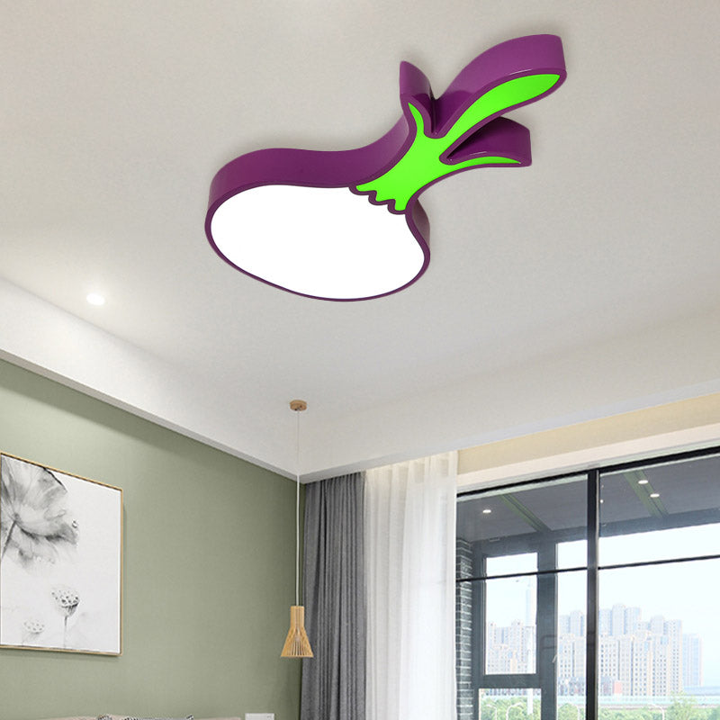 Cartoon Carrot/Pepper/Pumpkin Ceiling Mount Acrylic Led Kids Room Flush Light Fixture in White Clearhalo 'Ceiling Lights' 'Close To Ceiling Lights' 'Close to ceiling' 'Flush mount' Lighting' 811447