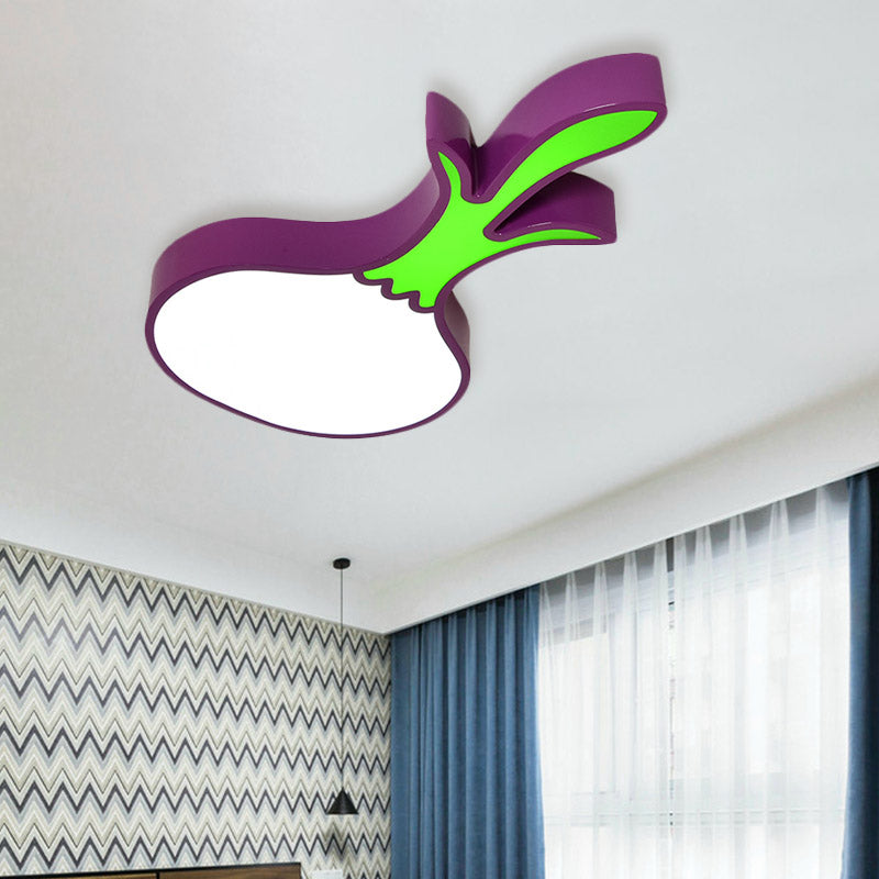 Cartoon Carrot/Pepper/Pumpkin Ceiling Mount Acrylic Led Kids Room Flush Light Fixture in White Clearhalo 'Ceiling Lights' 'Close To Ceiling Lights' 'Close to ceiling' 'Flush mount' Lighting' 811448