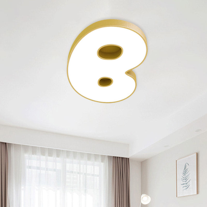 Led Kids Bedroom Close to Ceiling Light Cartoon White Flush Light with A/B/D-Letter Acrylic Shade Clearhalo 'Ceiling Lights' 'Close To Ceiling Lights' 'Close to ceiling' 'Flush mount' Lighting' 811456