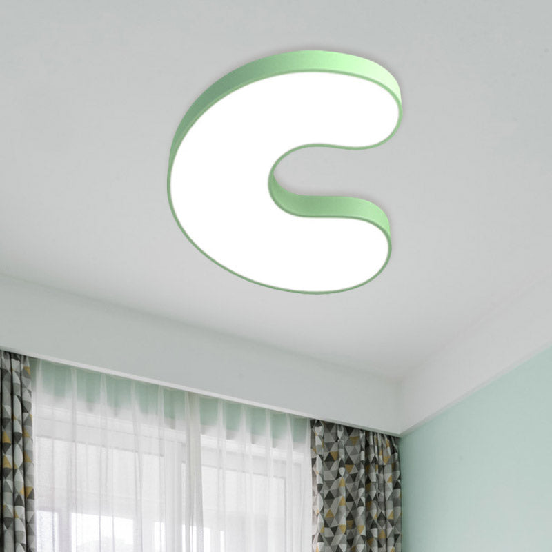 Led Kids Bedroom Close to Ceiling Light Cartoon White Flush Light with A/B/D-Letter Acrylic Shade Clearhalo 'Ceiling Lights' 'Close To Ceiling Lights' 'Close to ceiling' 'Flush mount' Lighting' 811461