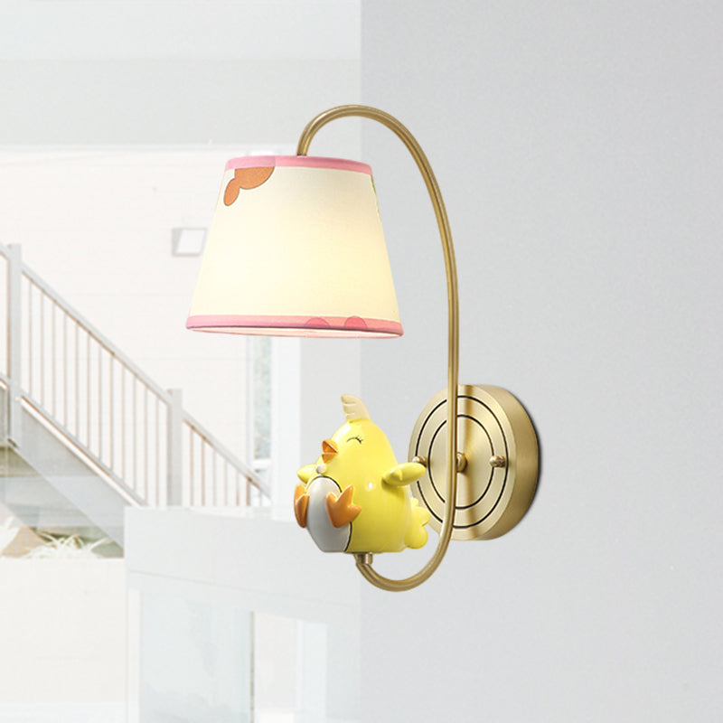 Cartoon Chicken/Snake/Ox Decoration Bedside Wall Mounted Lamp Metal 1 Head Modern Sconce Light in Yellow/Blue/Gold Clearhalo 'Wall Lamps & Sconces' 'Wall Lights' Lighting' 811487