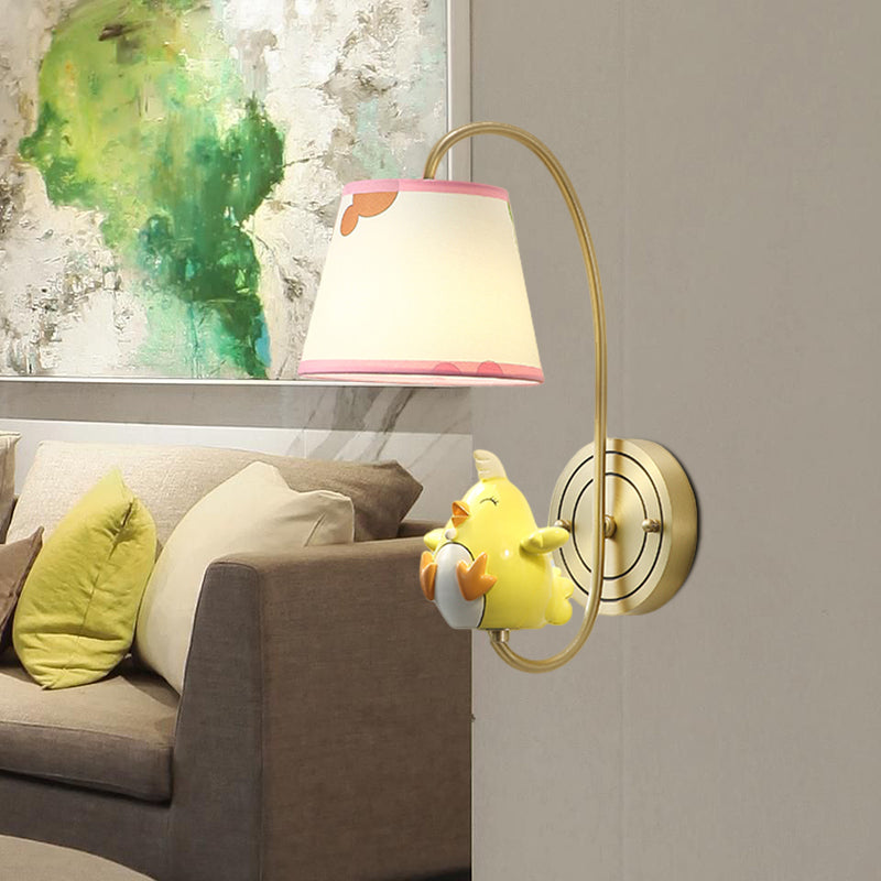 Cartoon Chicken/Snake/Ox Decoration Bedside Wall Mounted Lamp Metal 1 Head Modern Sconce Light in Yellow/Blue/Gold Clearhalo 'Wall Lamps & Sconces' 'Wall Lights' Lighting' 811488