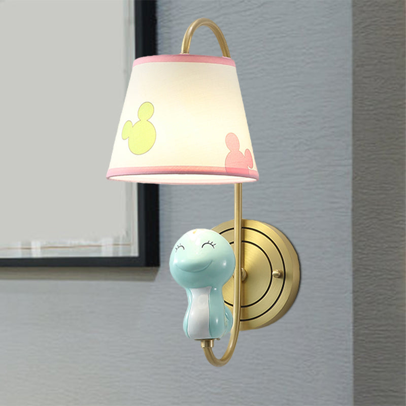 Cartoon Chicken/Snake/Ox Decoration Bedside Wall Mounted Lamp Metal 1 Head Modern Sconce Light in Yellow/Blue/Gold Clearhalo 'Wall Lamps & Sconces' 'Wall Lights' Lighting' 811492