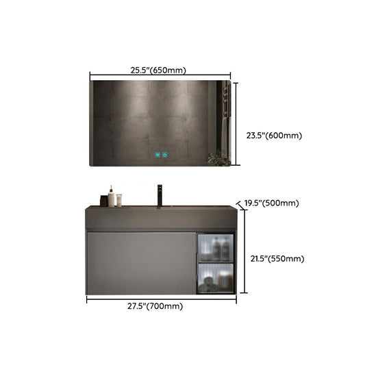 Modern Bathroom Vanity Cabinet Wall-Mounted One Drawer and Shelving Clearhalo 'Bathroom Remodel & Bathroom Fixtures' 'Bathroom Vanities' 'bathroom_vanities' 'Home Improvement' 'home_improvement' 'home_improvement_bathroom_vanities' 8117882