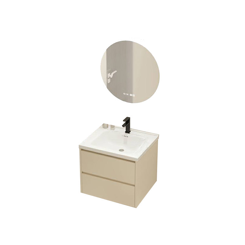 Modern Bathroom Sink Vanity Ceramic Top Wall Mount with Soft Close Door Vanity & Faucet & Mirrors 28"L x 20"W x 20"H Smart Control Included Clearhalo 'Bathroom Remodel & Bathroom Fixtures' 'Bathroom Vanities' 'bathroom_vanities' 'Home Improvement' 'home_improvement' 'home_improvement_bathroom_vanities' 8117947