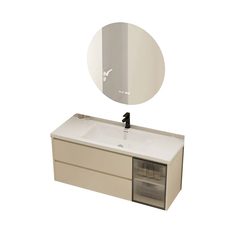 Modern Bathroom Sink Vanity Ceramic Top Wall Mount with Soft Close Door Vanity & Faucet & Mirrors 44"L x 20"W x 20"H Smart Control Included Clearhalo 'Bathroom Remodel & Bathroom Fixtures' 'Bathroom Vanities' 'bathroom_vanities' 'Home Improvement' 'home_improvement' 'home_improvement_bathroom_vanities' 8117959