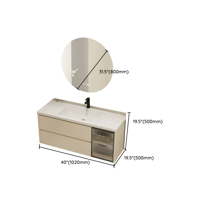 Modern Bathroom Sink Vanity Ceramic Top Wall Mount with Soft Close Door Clearhalo 'Bathroom Remodel & Bathroom Fixtures' 'Bathroom Vanities' 'bathroom_vanities' 'Home Improvement' 'home_improvement' 'home_improvement_bathroom_vanities' 8117975