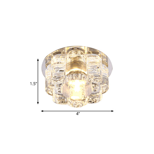 LED Blossom Flush Mount Light Fixture Simple Clear K9 Crystal Ceiling Lamp for Living Room in Multi Color Light Clearhalo 'Ceiling Lights' 'Close To Ceiling Lights' 'Close to ceiling' 'Flush mount' Lighting' 812145