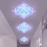 Clear Beveled Crystal Ceiling Lighting Floral LED Contemporary Style Flush Mount in Multi Color/White/Warm Light Clearhalo 'Ceiling Lights' 'Close To Ceiling Lights' 'Close to ceiling' 'Flush mount' Lighting' 812211