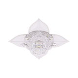 Petal Faceted Crystal Ceiling Flush Modernist LED Bedroom Flush Light Fixture in White with Leaf, Warm/White/Multi Color Light Clearhalo 'Ceiling Lights' 'Close To Ceiling Lights' 'Close to ceiling' 'Flush mount' Lighting' 812228