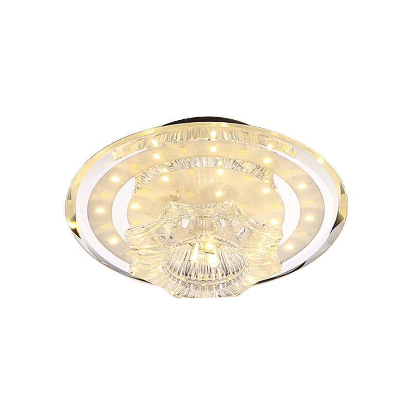 Minimal Petal Flush Light Fixture LED Clear Prismatic Crystal Close to Ceiling Lighting in Warm/White Light Clearhalo 'Ceiling Lights' 'Close To Ceiling Lights' 'Close to ceiling' 'Flush mount' Lighting' 812251